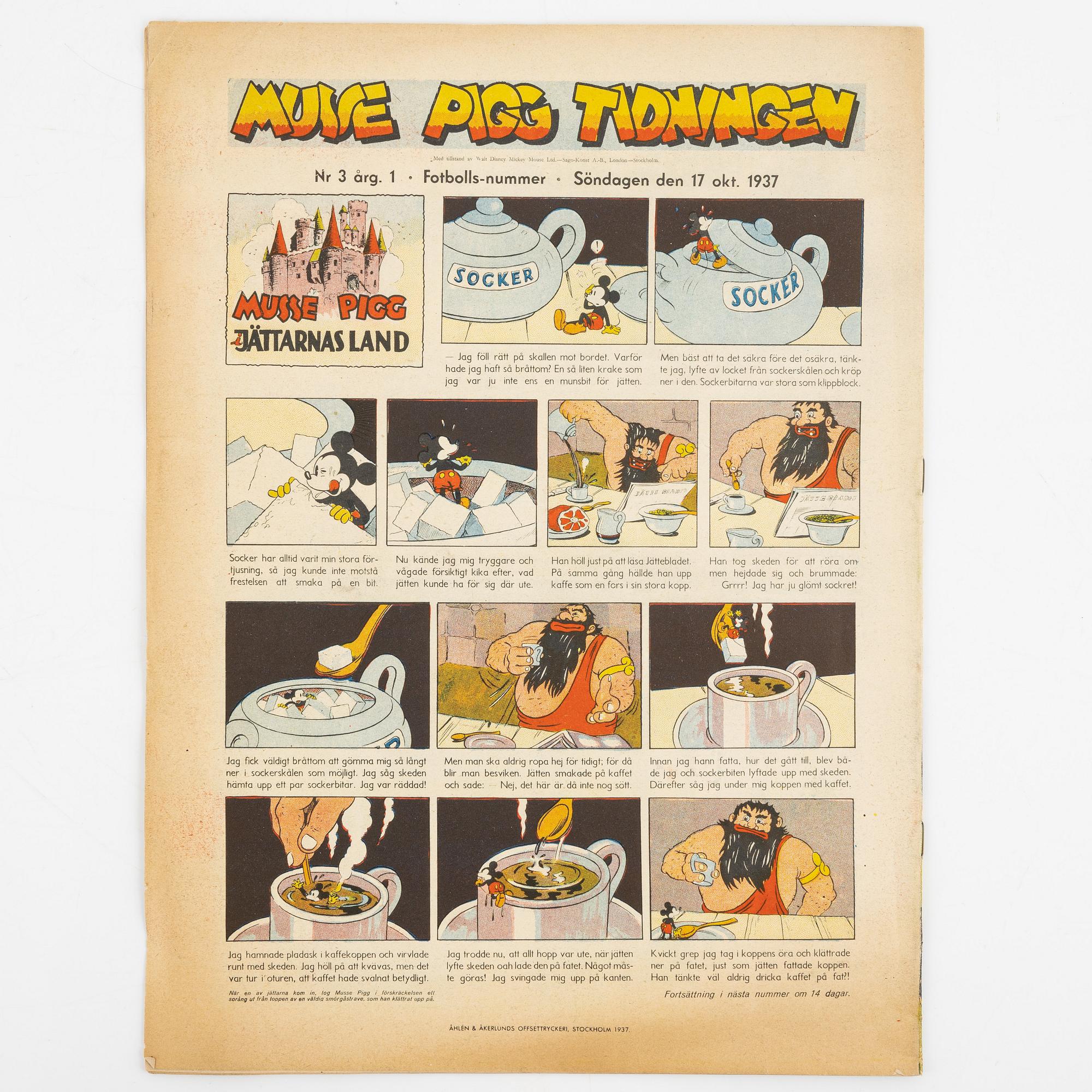 Serietidningar, "Musse Pigg Tidningen", 5 st.