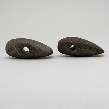 Two late neolithic green stone axes.