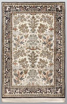 A carpet, Figural Silk Qum, ca 163 x 105 cm.