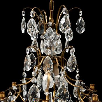 A rococo style chandelier, late 20th century.