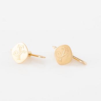 Skjortknappar, 18K guld med monogram.