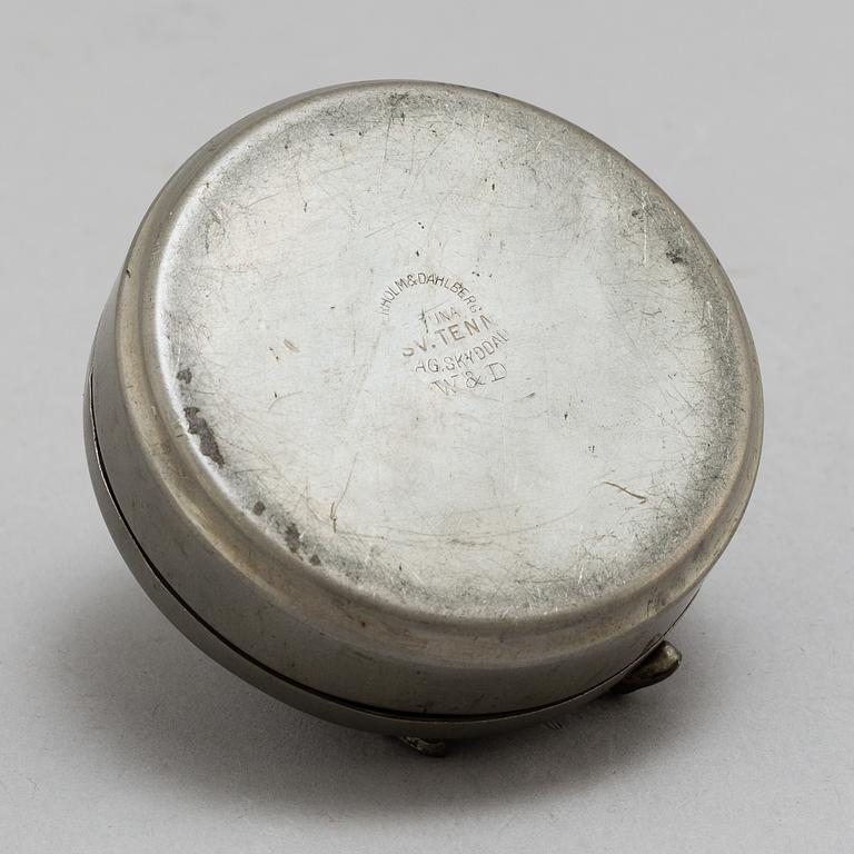 A PEWTER BUTTON BOX, 'Originell', Widerholm & Dahlberg, Eskilstuna.