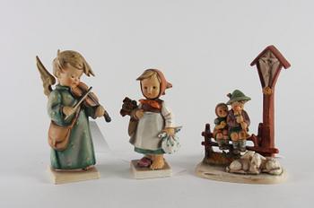 FIGURINER, 3 st, porslin, Hummel.