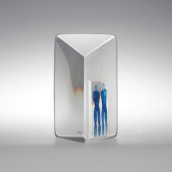 SKULPTUR GLAS, Bertil Vallien, Kosta boda, signerad.