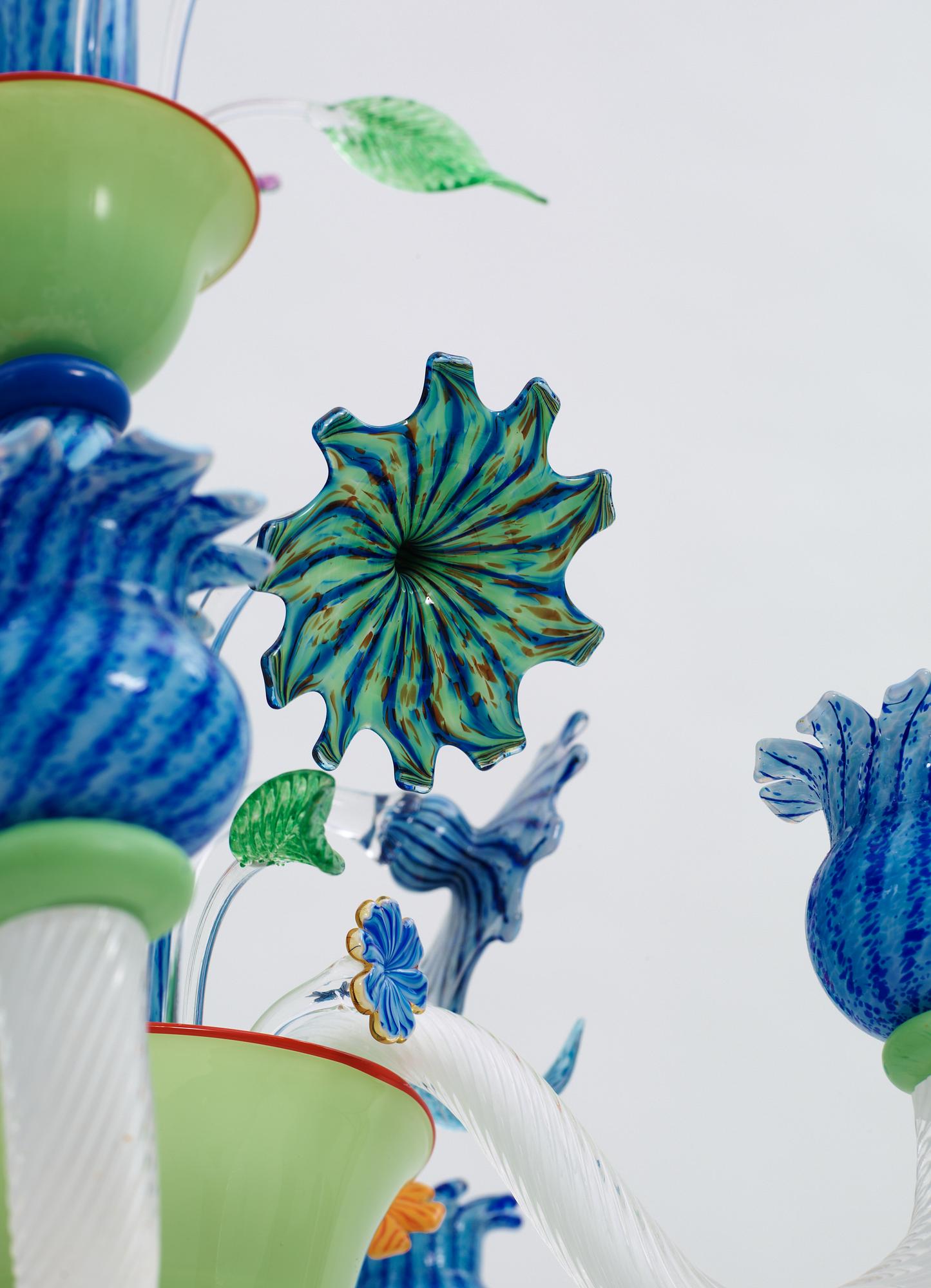 A Jonas Rooth glass chandelier, Kivik, Sweden.