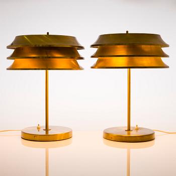 KAI RUOKONEN, a pair of 1970's table lamps for Orno.