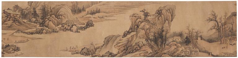 A Chinese scroll painting by anonymous artist, ink and colour on silk, Qing dynasty (1644-1912).