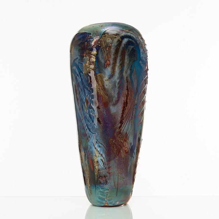 A William Morris 'Petroglyph' glass vessel, USA 1990.