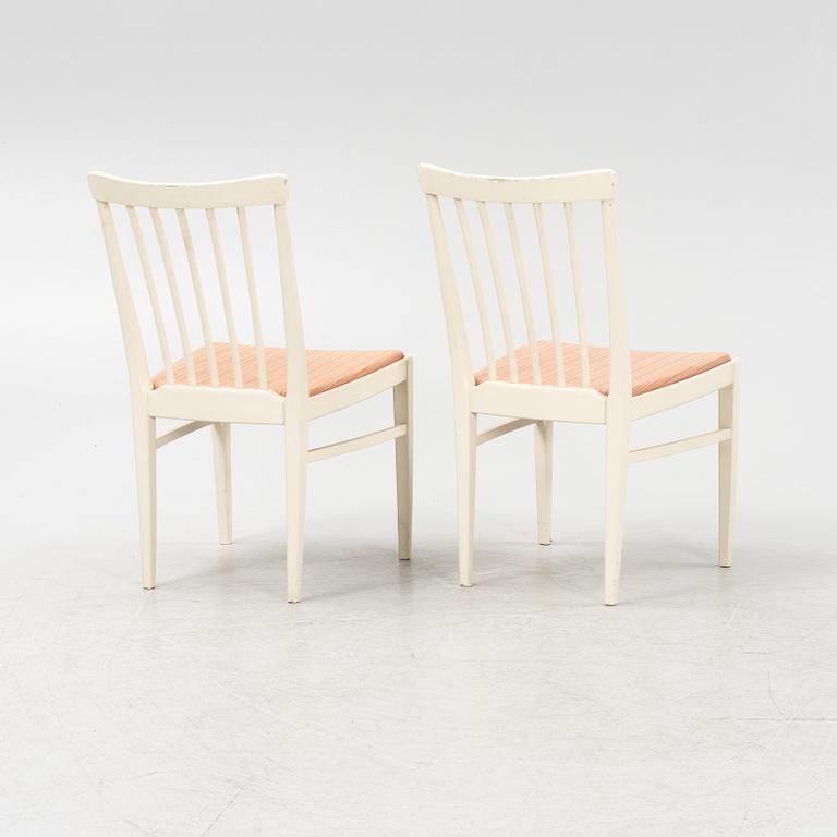 Carl Malmsten, a 'Herrgården' dining table with four chairs, Bodafors, second part of the 20th Century.