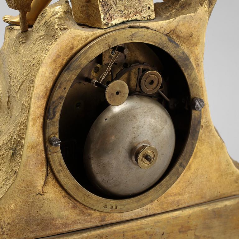 A late Empire table clock, clockwork marked "Japy Freres", made in the mid/second half of the 20th century.