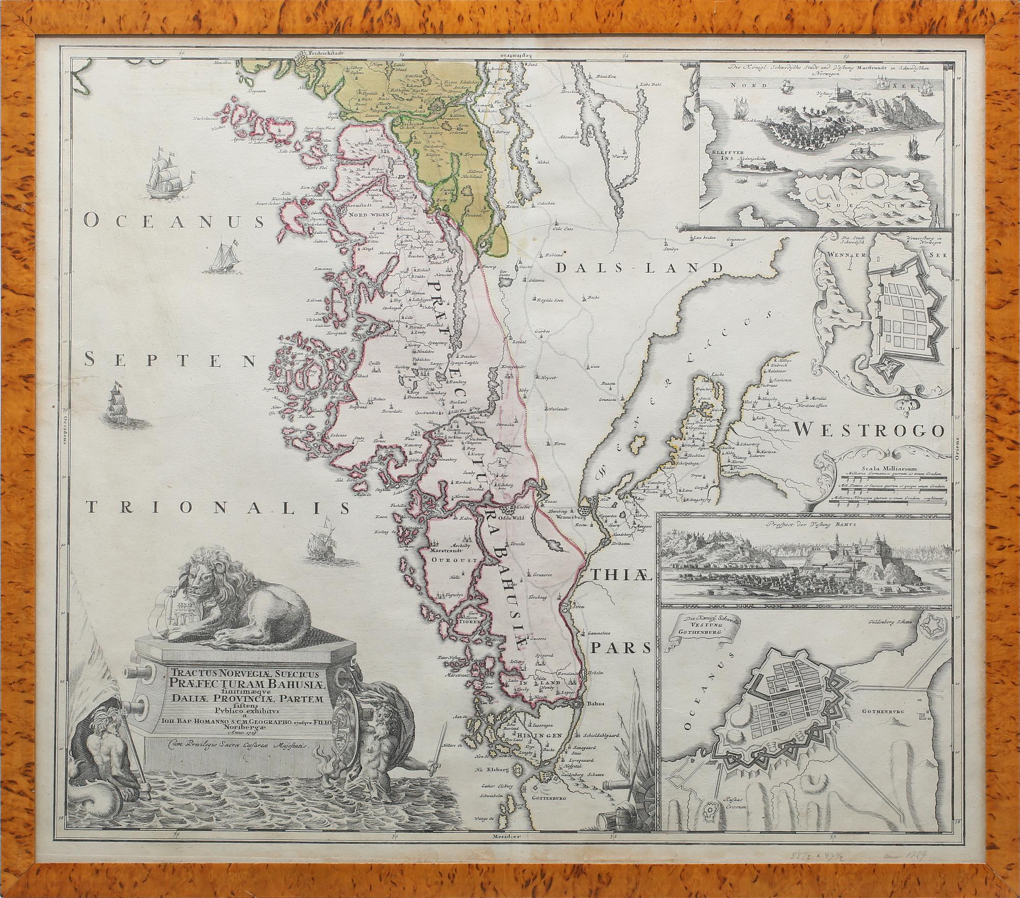 KARTA, kolorerad, 1800-tal.