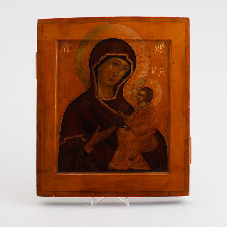 IKON, olja på träpannå, ortodox, 1800-tal.