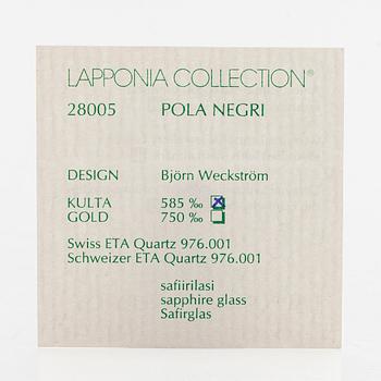 Björn Weckström, a 14K gold 'Pola Negri' wristwatch. Lapponia 2005.