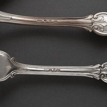 A set of 59 pieces Swedish silver flatware model "Olga", by CG Hallberg, Stockholm, early 20th century.