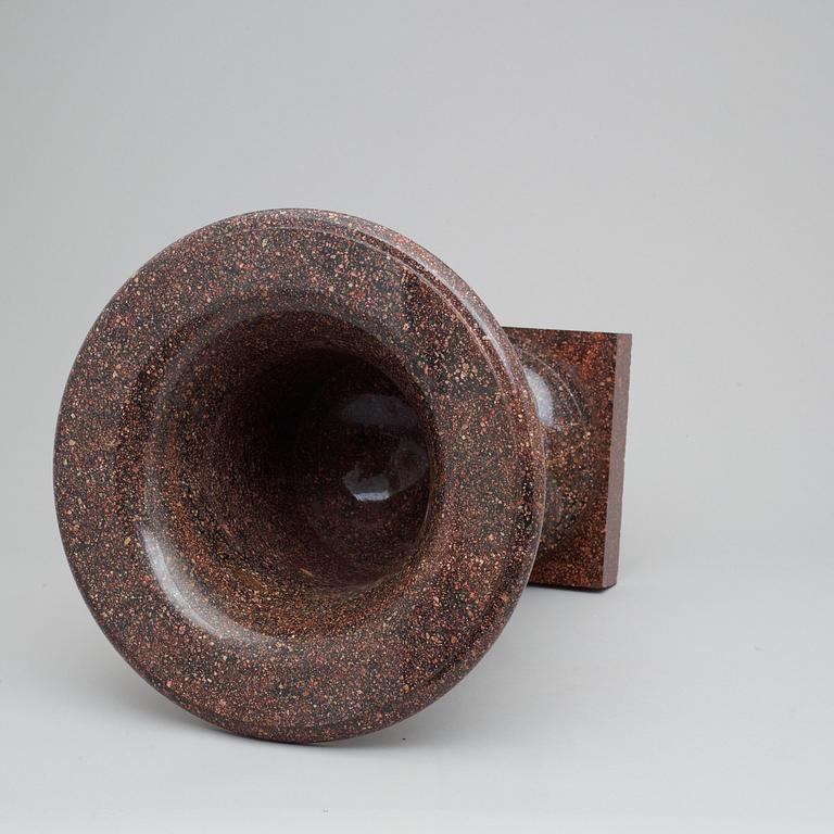 A Swedish Empire 19th century porphyry urn.