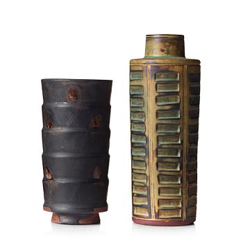 51. Wilhelm Kåge, two "Farsta" stoneware vases, Gustavsberg 1936 and Gustavsberg studio, Sweden 1950.