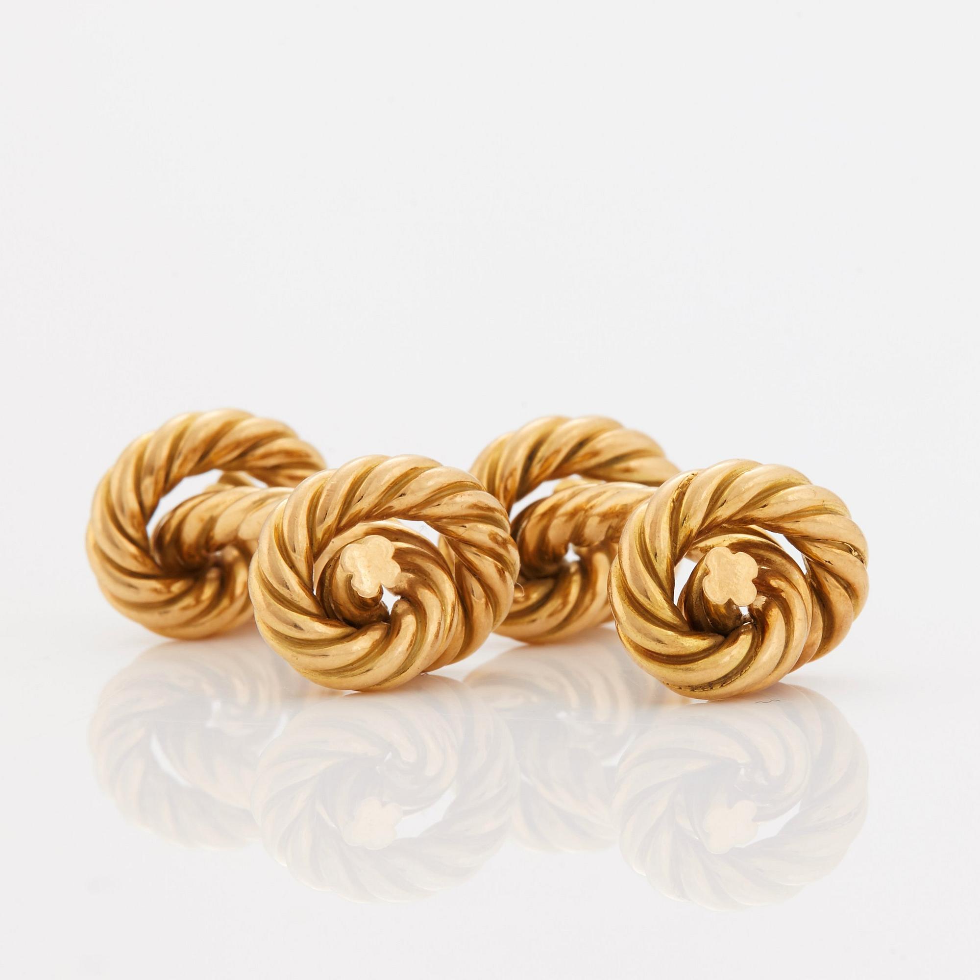 A pair of 1950/60's 'Cordage Noued' cuff-links by Hermès.