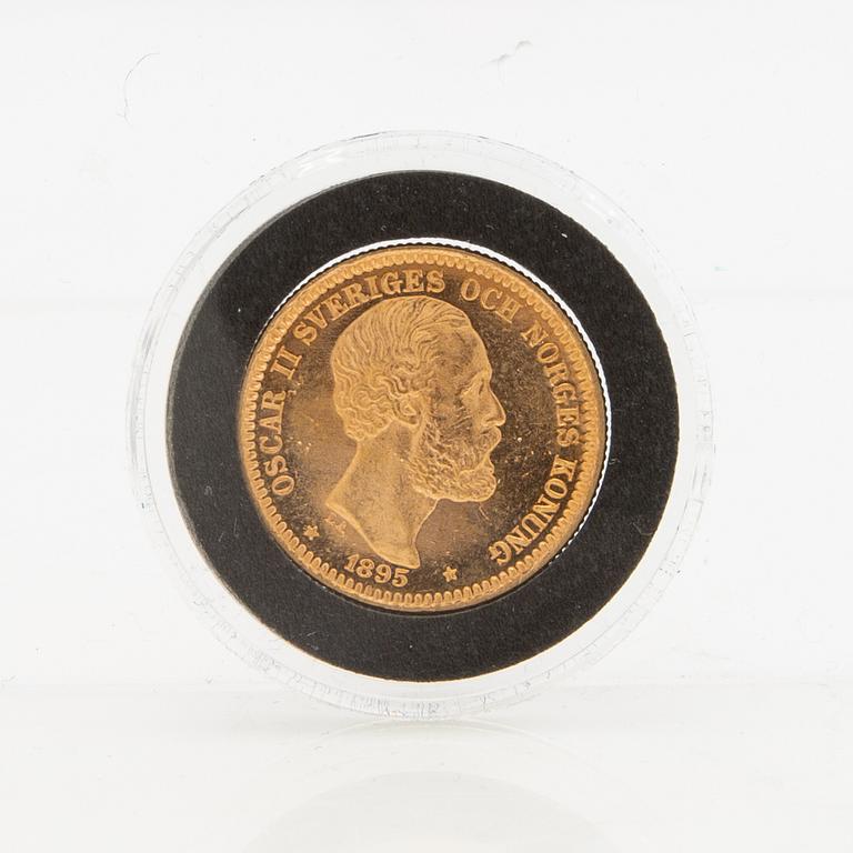 Gold coin Sweden, Oscar II 20 kr, 1895.