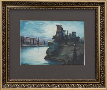 NIKOLAJ RYKALOFF, akvarell, signerad.