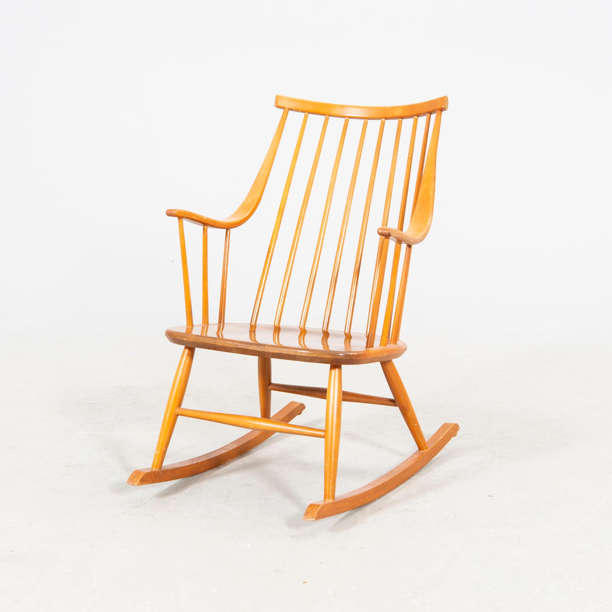 A Nesto beech rocking chair mid 1900s.