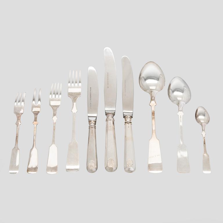 A 93-piece silver cutlery set in fitted wooden box, Kultakeskus, Hämeenlinna, 1985-1989.