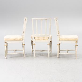 Stolar, 3 st, sengustavianska, Stockholm, omkring 1800.