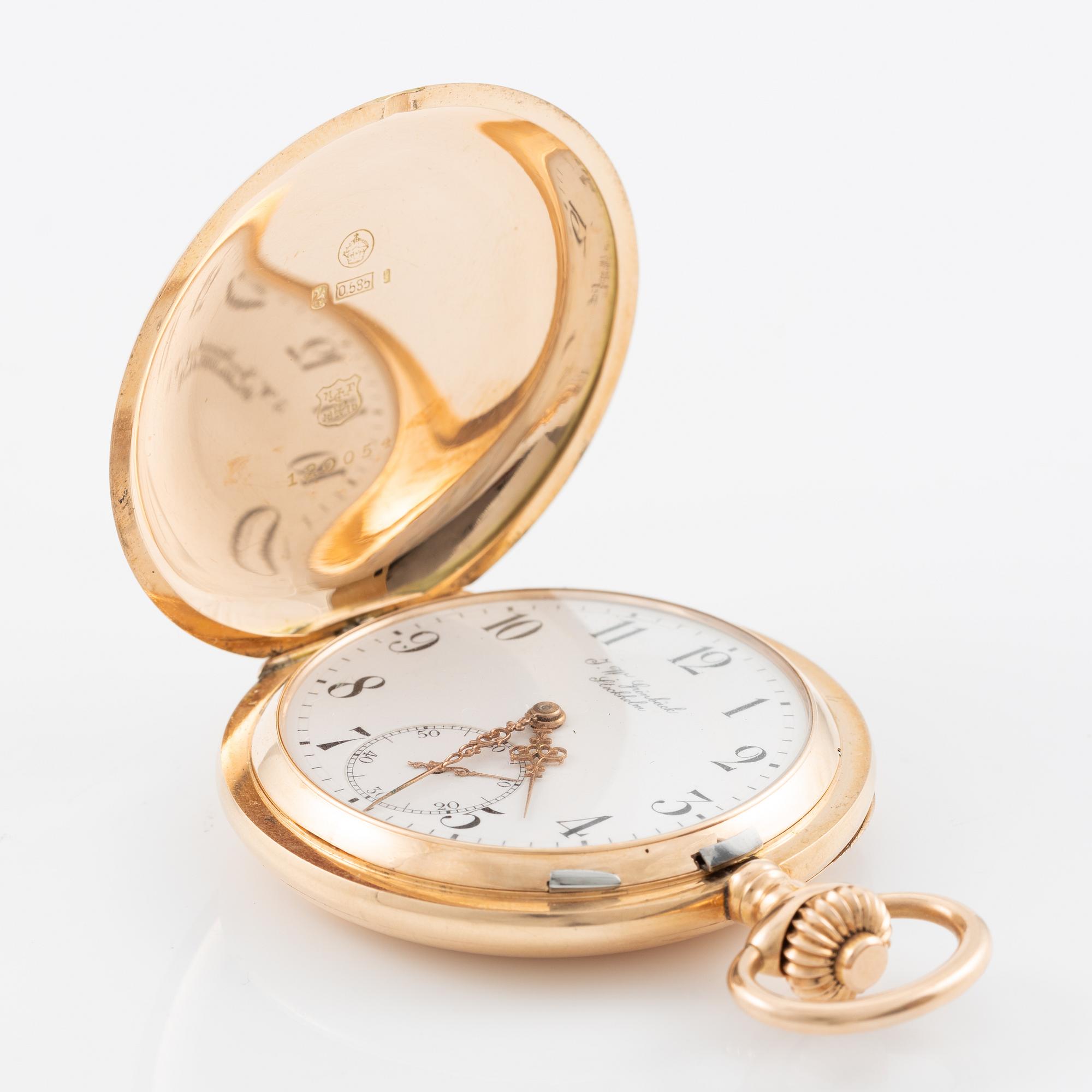 J.W Grönbäck, Stockholm, fickur, savonett, 51 mm.