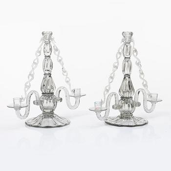Elis Bergh, a pair of candelabra, Strömbergshyttan, 1940s.