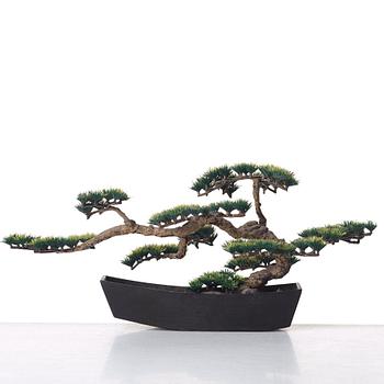 Estrid Ericson, an elastoline bonsai tree mounted in a Japanese cast iron pot, Svenskt Tenn, Sweden, mid 1900's, provenance E. Ericson.