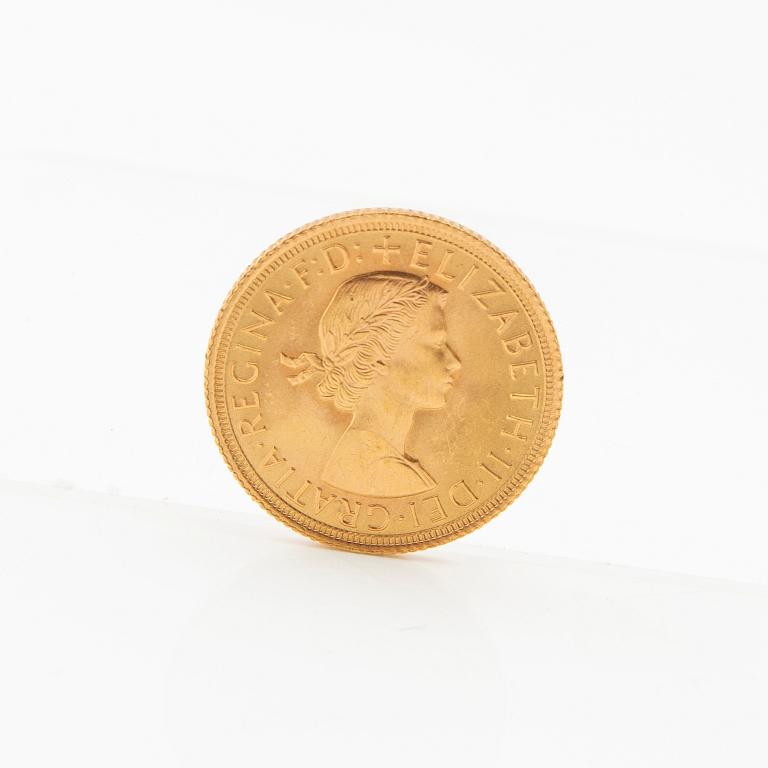 Gold Coin Sovereign United Kingdom 1965 Elizabeth II.