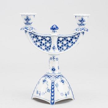 LJUSSTAKE, porslin, "Musselmalet", Royal Copenhagen,