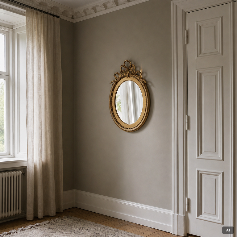 A Gustavian style mirror, early 20th Century.
