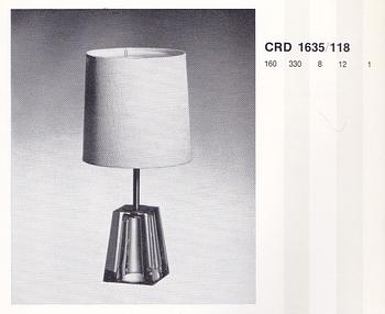 Carl Fagerlund, a pair of table lamps model "RD 1635", Orrefors, 1950s-60s.
