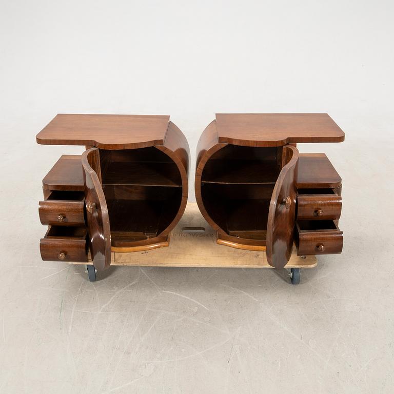 Bedside tables, a pair, Art Deco, first half of the 20th century.