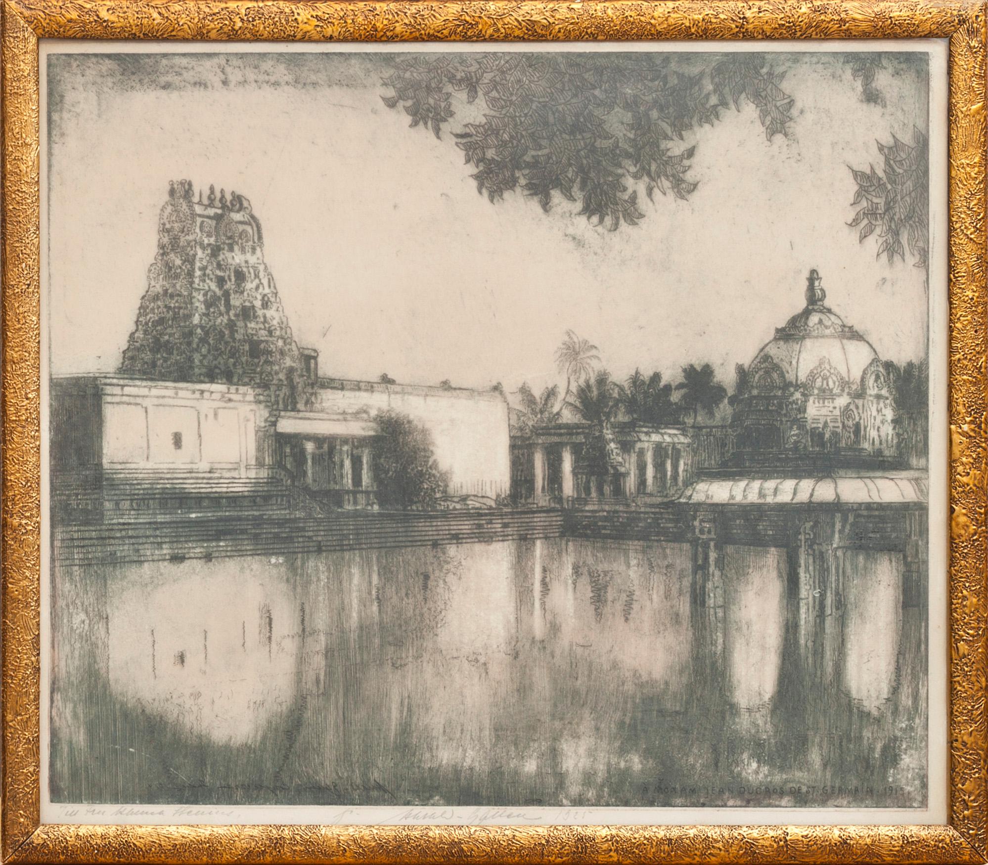 OKÄND KONSTNÄR, etsning, otydligt signerad med dedikation och daterad 1925.