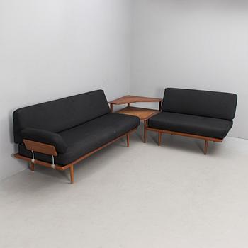 A three piece Danish 'Minerva' sofa suite with a table for France & Son, 1950s/1960s.