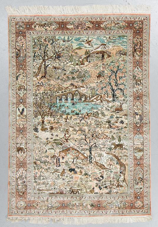 A carpet, oriental silk, ca 177 x 123 cm.