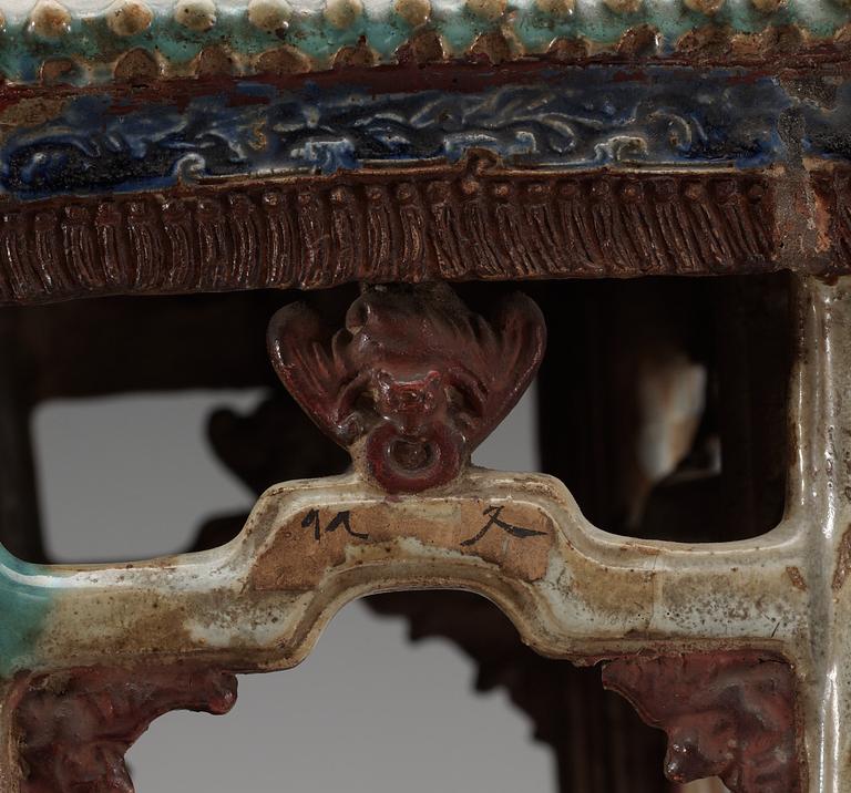 A large glazed shrine, presumably Ming dynasty.