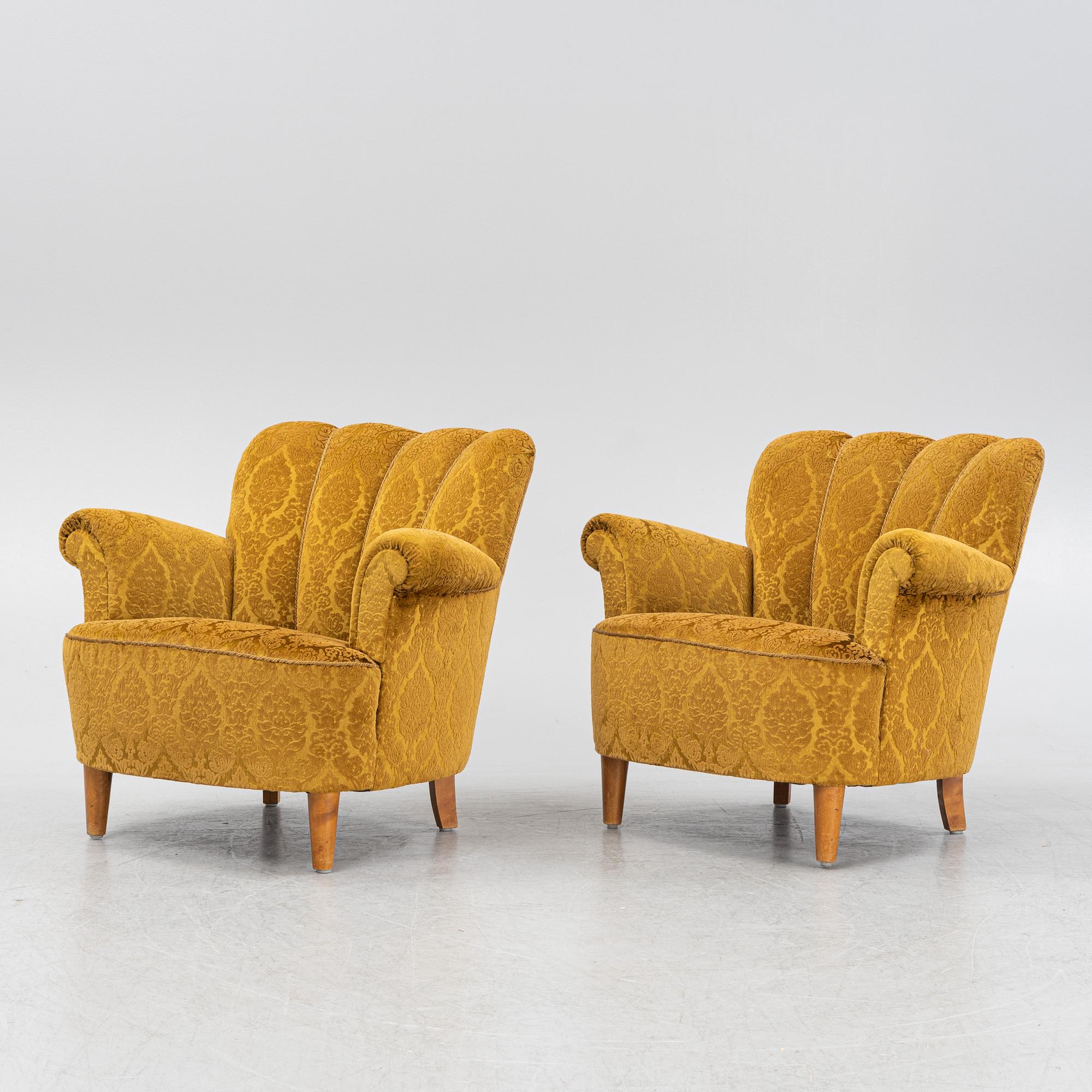 Fåtöljer, ett par, Swedish Modern, 1940/50-tal.