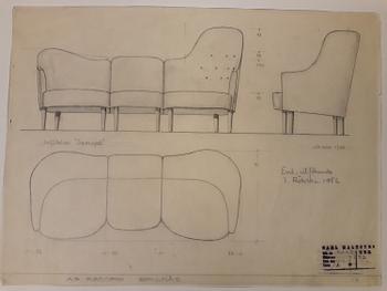 Carl Malmsten, soffa, "Samspel", AB Record, Bollnäs, 1950-tal.