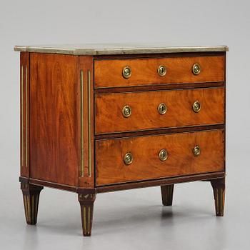 A late Gustavian mahogany commode by Erik Nyström (master in Stockholm 1773-88).