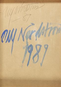 ULF NORDSTRÖM, oil /mixed media on canvas, signerad and dated 1989 verso.