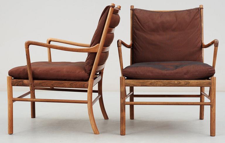 A pair of Ole Wanscher palisander 'Colonial Chair, PJ 149', Poul Jeppesen, Denmark.
