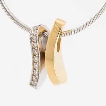 Hängsmycke, Engelbert, 18K guld/vitguld med briljantslipade diamanter, kedja 18K vitguld.