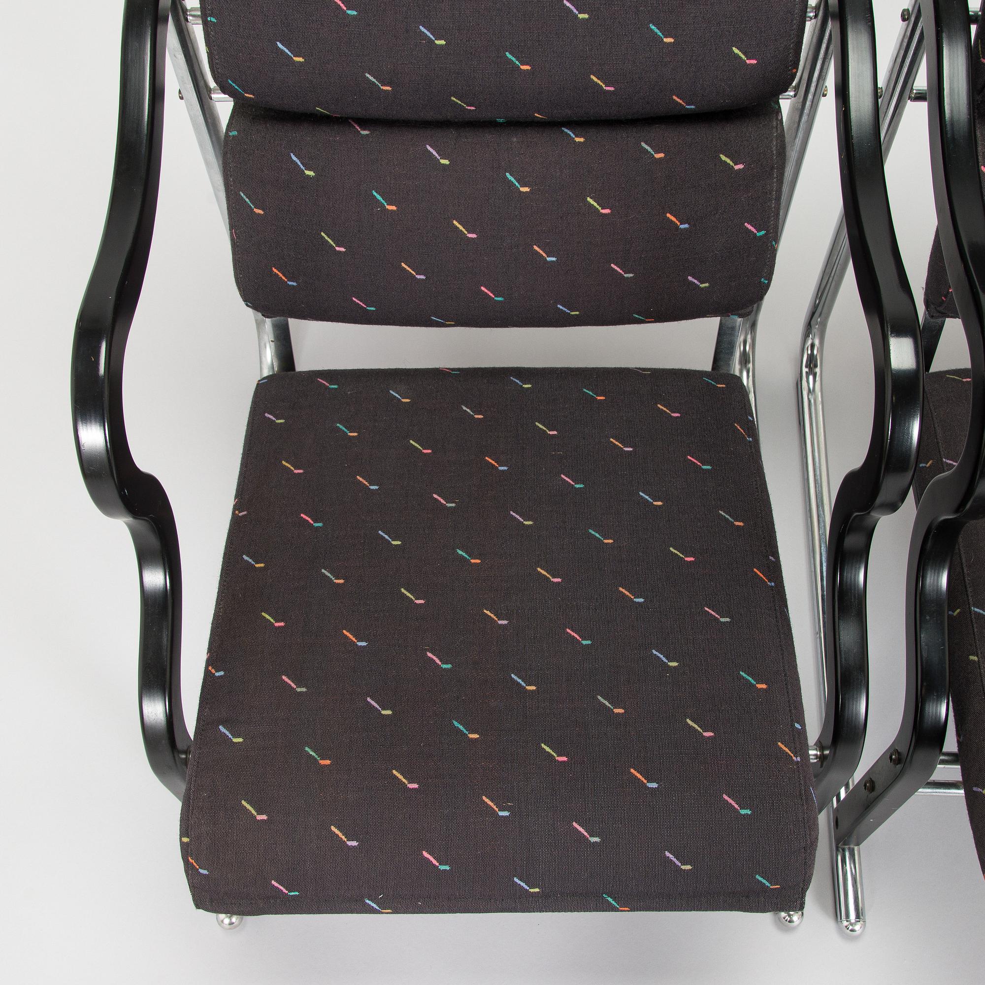 Yrjö Kukkapuro, A pair of 1980s 'Experiment' open armchairs for Avarte, Finland.