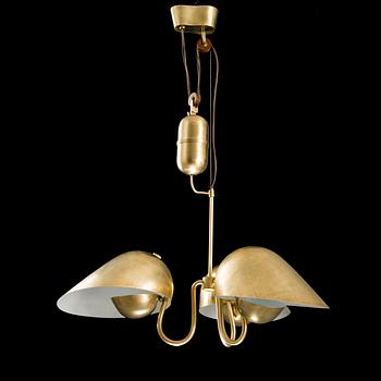 An adjustable pendant light manufactured by Bröderna Malmströms in the 1940s.