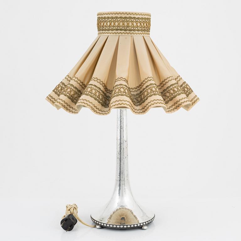 A Swedish silver table lamp, mark of CG Hallberg, Stockholm 1926.