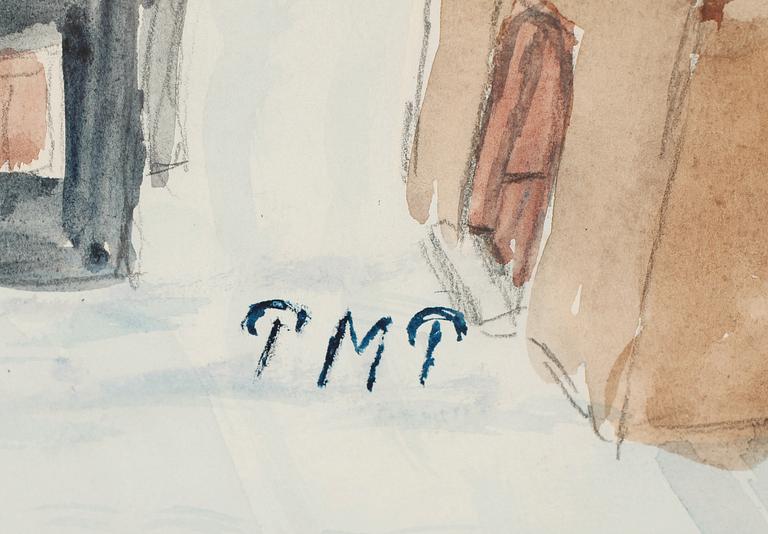 PRIMUS MORTIMER PETTERSSON, akvarell, monogramsignerad.