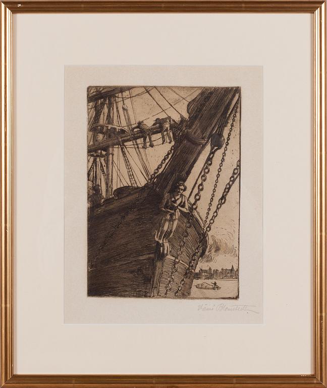 Väinö Blomstedt, etching, signed in pencil.
