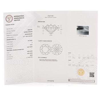 Earrings, single-stone earrings in 18K white gold with brilliant-cut diamonds, accompanied by IGI report.